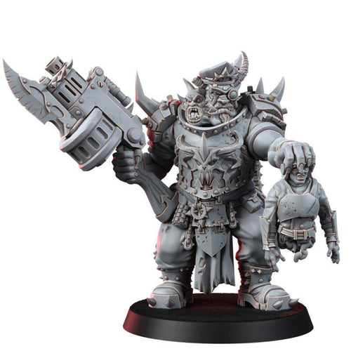 Chaos Renegades Ogrun Execution General | 14k Resin Miniature | Chaos Ogryn Proxy | Traitor Guard HQ | Grimdark Tabletop