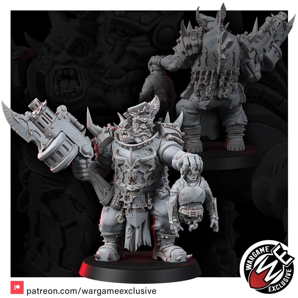 Chaos Renegades Ogrun Execution General | 14k Resin Miniature | Chaos Ogryn Proxy | Traitor Guard HQ | Grimdark Tabletop