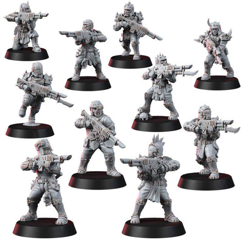 Chaos Renegades Advancing Regiment | 14k Resin Miniatures | Traitor Guard Proxy | Chaos Cultists | Grimdark Tabletop