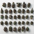Ork Heads Set 36 Unique Bits 16K Resin | Unpainted Wargaming Conversion Proxy