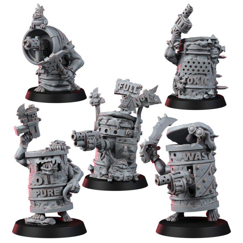 Ork Barrel Boys 16K Resin | Unpainted Miniature Wargaming Proxy