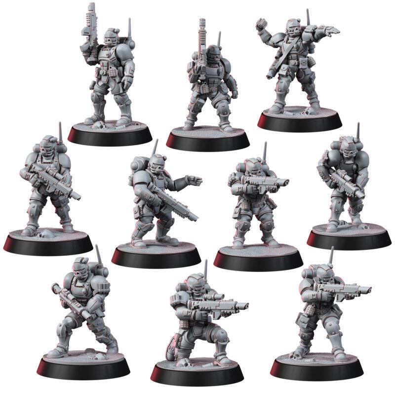 Imperial Urban Storm Squad 16K Resin | Unpainted Miniature Wargaming Proxy