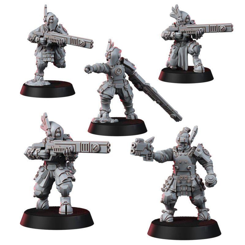 Greater Good Ashigaru Battle Fires T1 | 16K Resin | Unpainted Miniature Wargaming Proxy