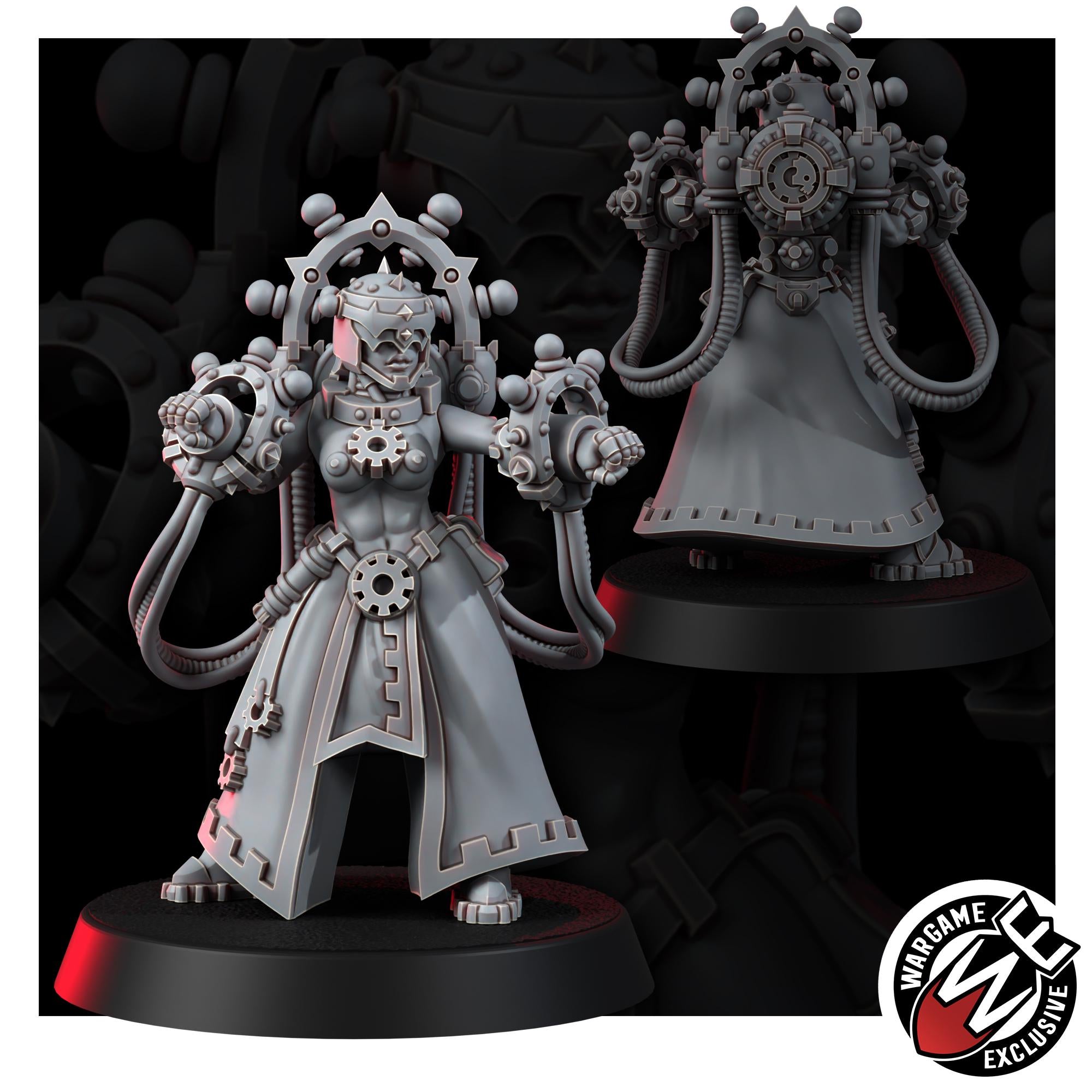 Mechanic Adepts Electrocasters Pin-Up 16K Resin | Unpainted Miniature Wargaming Proxy