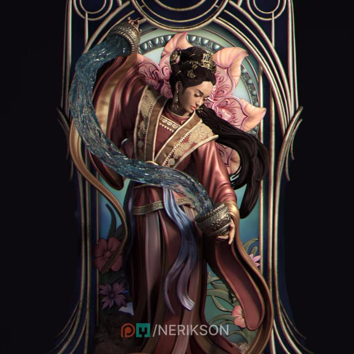 Tarot Arcana Temperance Miniature Kit | Nerikson Resin Display Model 75mm 140mm Scale
