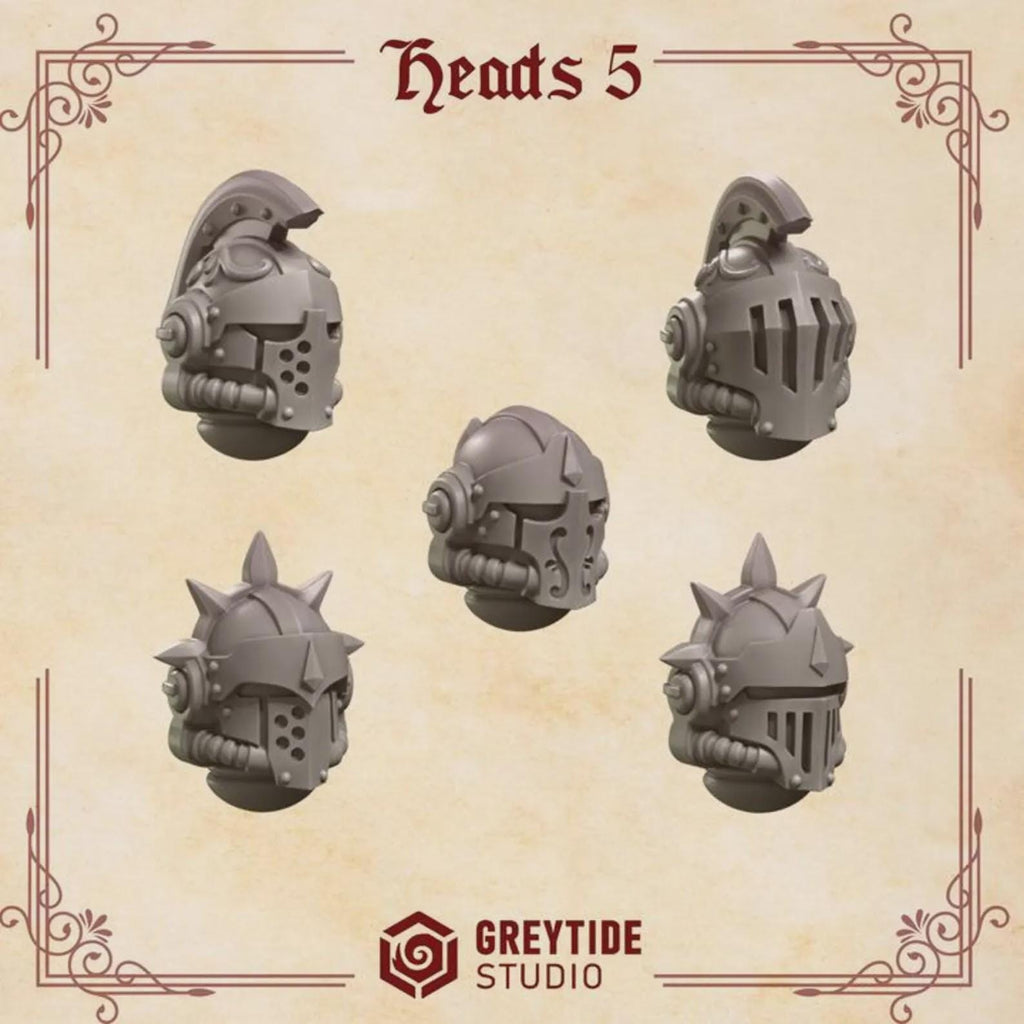 Crimson Lords Space Marine Heads | 14K Resin 3D Printed Bits, Primaris Compatible Kitbash Parts