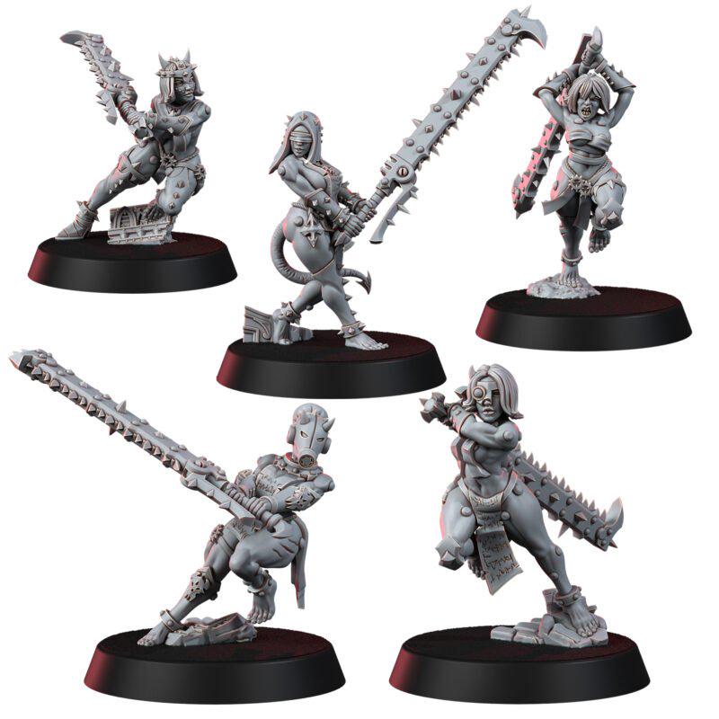 Sisters In Heresy Repentium Squad T1 -  Chainswords & Corruption | Custom 14k Resin Tabletop Wargaming
