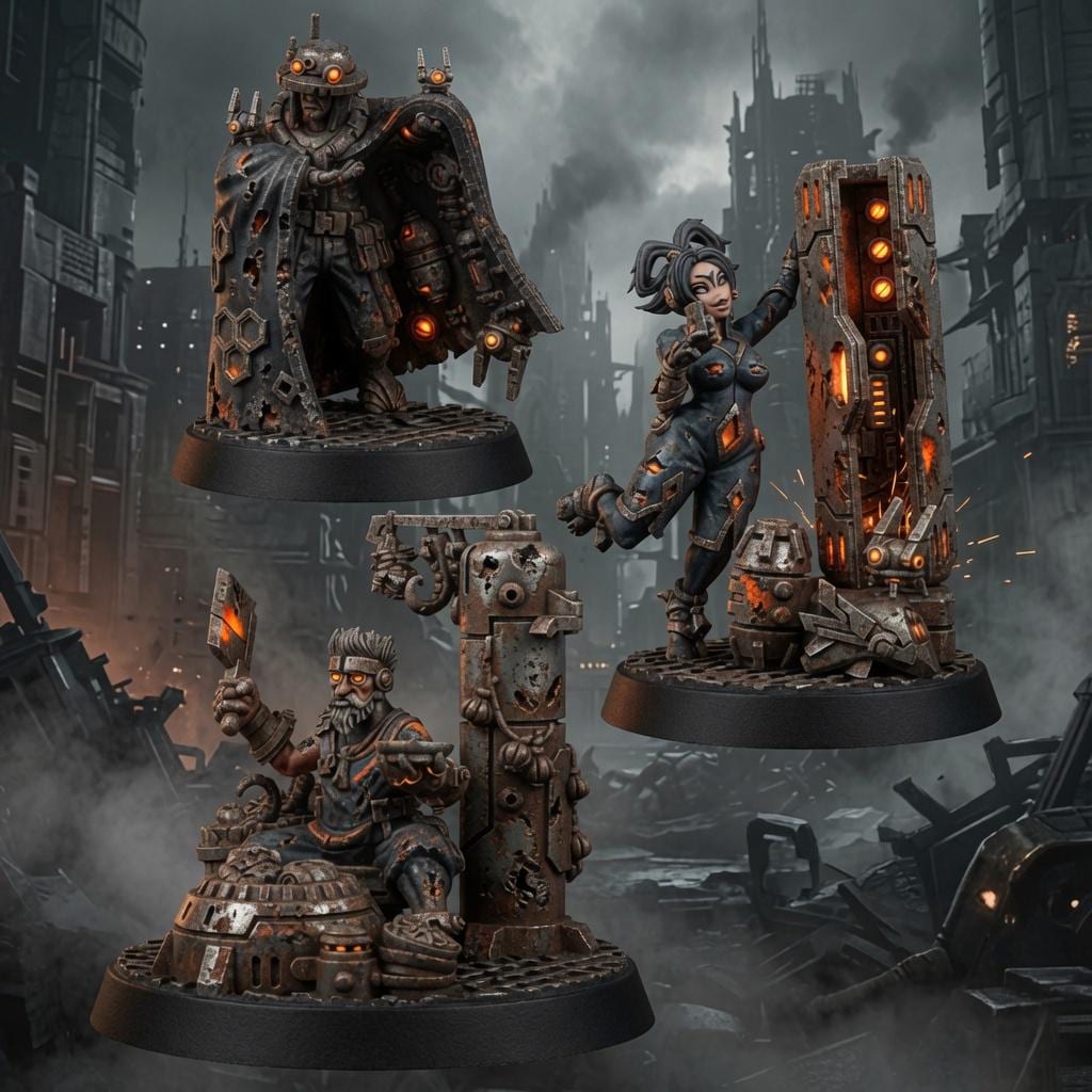 Greater Good Necrocity Black Traders 16K Resin Unpainted Wargaming Miniatures