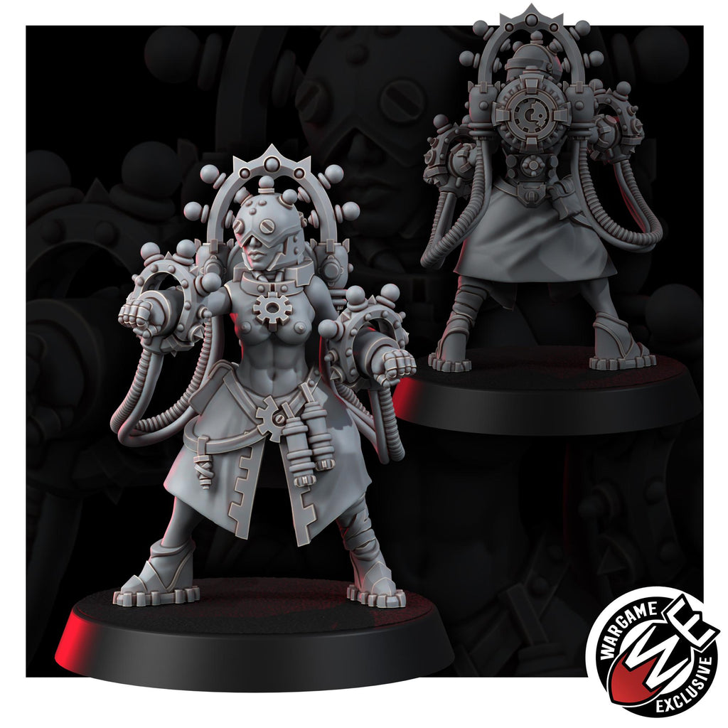 Mechanic Adepts Electrocasters Pin-Up 16K Resin | Unpainted Miniature Wargaming Proxy