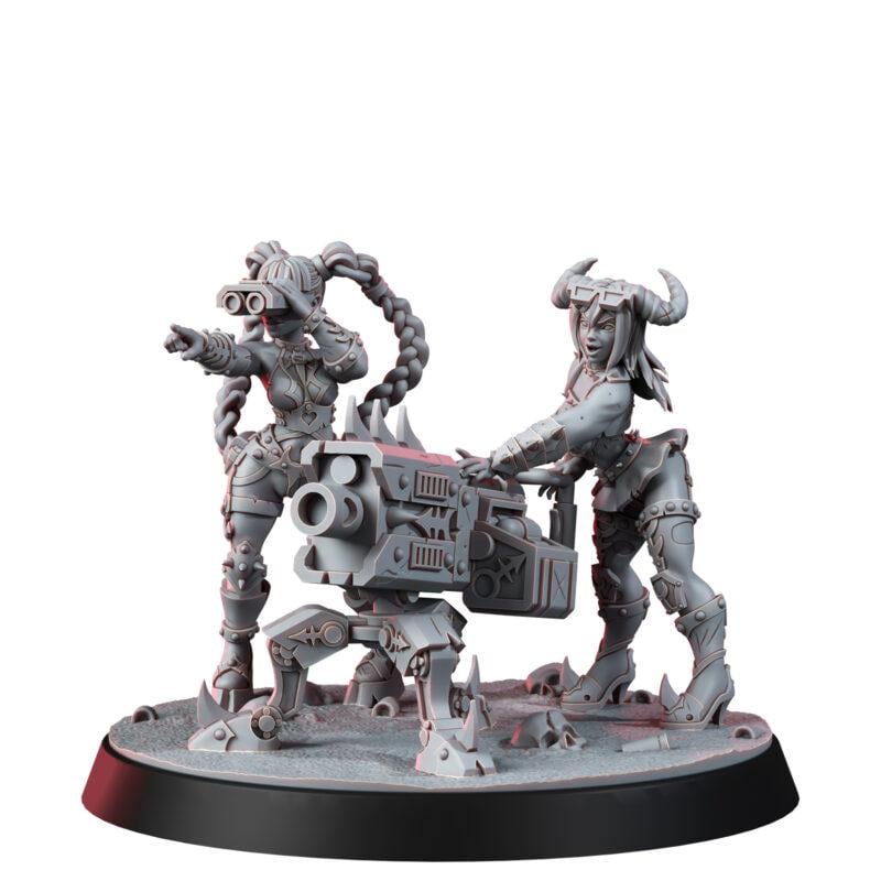 Renegades of Excess Rapture Weapon Teams 16K Resin | Unpainted Miniature Wargaming Proxy