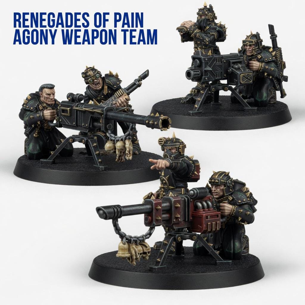 Chaos Renegades Of Pain Agony Weapon Team – Chaos Proxy, Wargame Exclusive – 3D printed 16K resin miniature – main photo