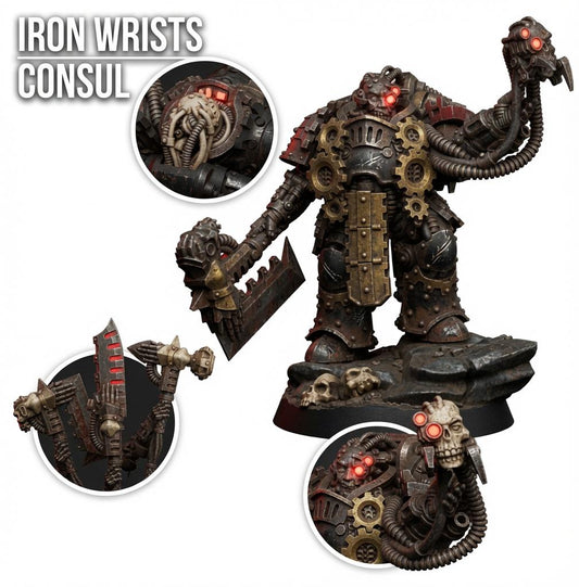 Chaos Renegades Iron Wrists Commander – Chaos Proxy, Wargame Exclusive – 3D printed 16K resin miniature – main photo