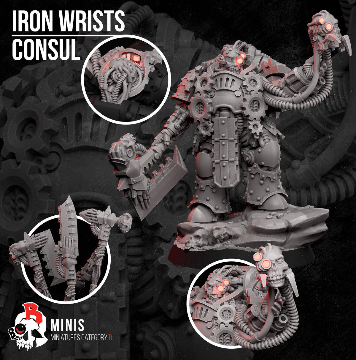 Chaos Renegades Iron Wrists Commander – Chaos Proxy, Wargame Exclusive – 3D printed 16K resin miniature – photo 3 of 5