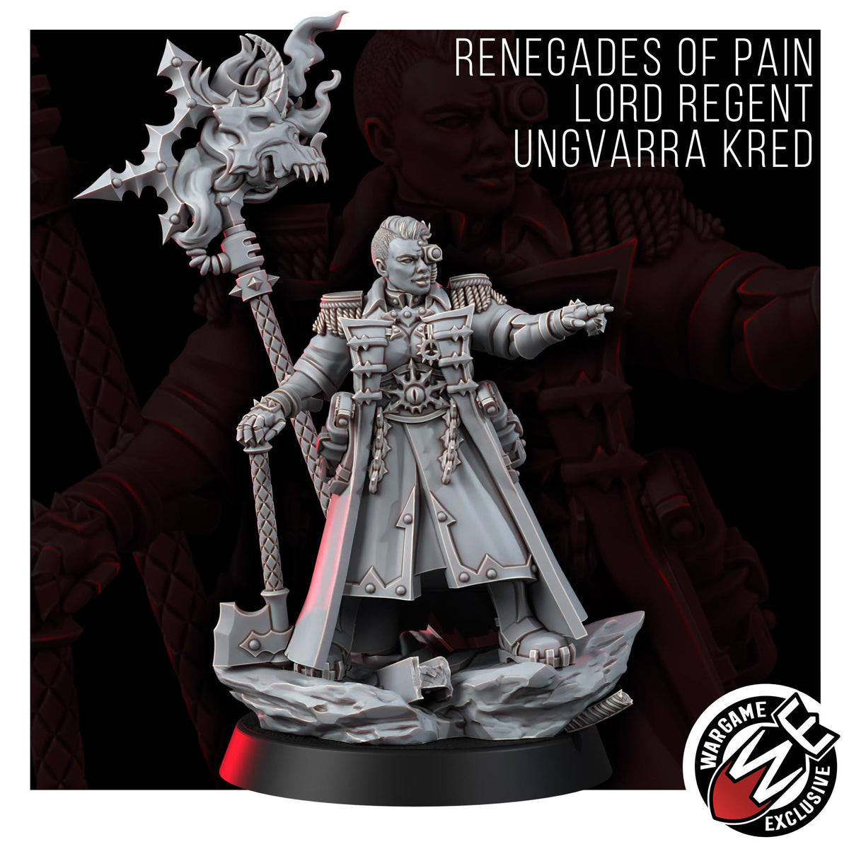 Chaos Renegades Lord Regent Ungvarra Kred – Chaos Proxy, Wargame Exclusive – 3D printed 16K resin miniature – photo 4 of 7