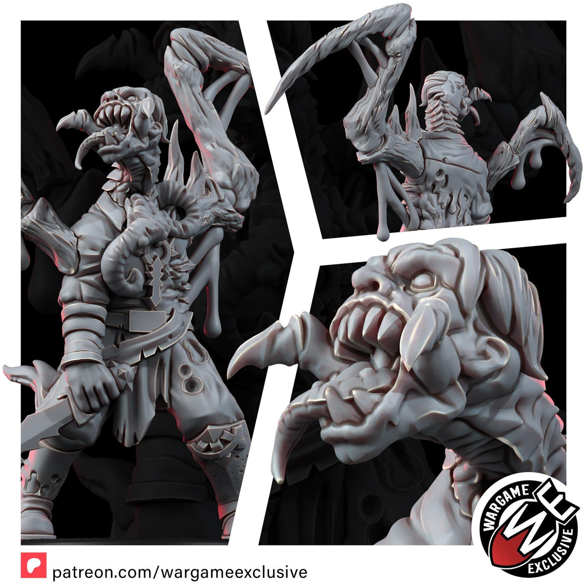 Chaos Renegades Of Pain Mutant Cultists – Chaos Proxy, Wargame Exclusive – 3D printed 16K resin miniature – photo 17 of 19
