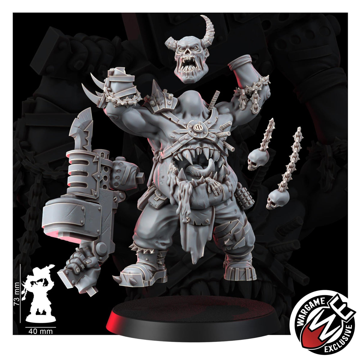 Chaos Renegades Of Pain Ogruns – Chaos Proxy, Wargame Exclusive – 3D printed 16K resin miniature – photo 9 of 9