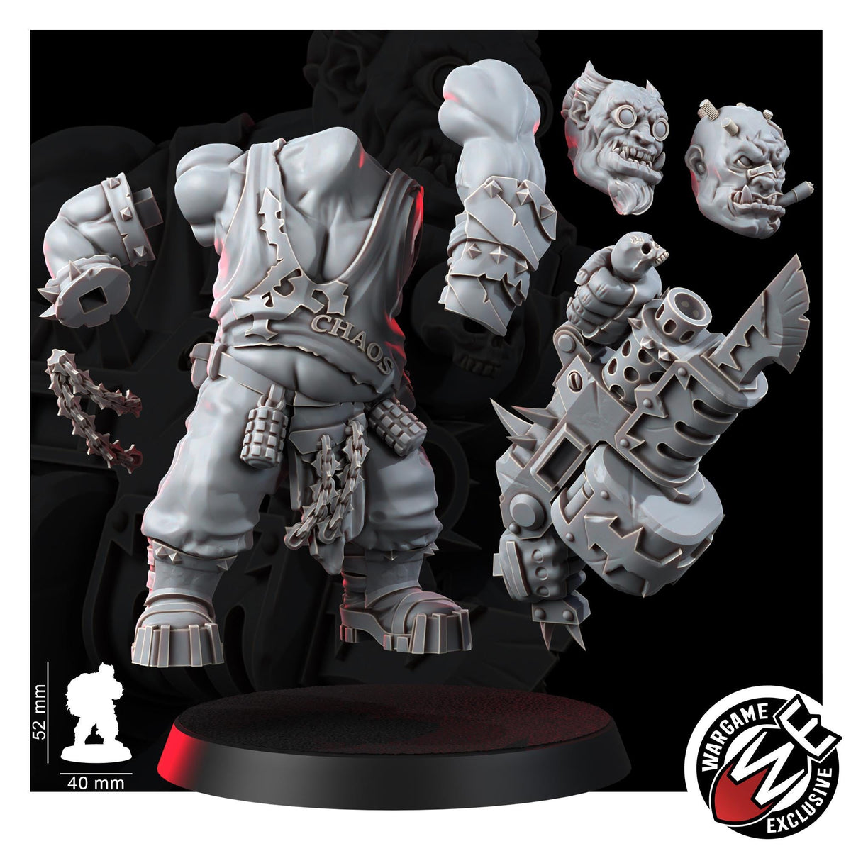 Chaos Renegades Of Pain Ogruns – Chaos Proxy, Wargame Exclusive – 3D printed 16K resin miniature – photo 8 of 9