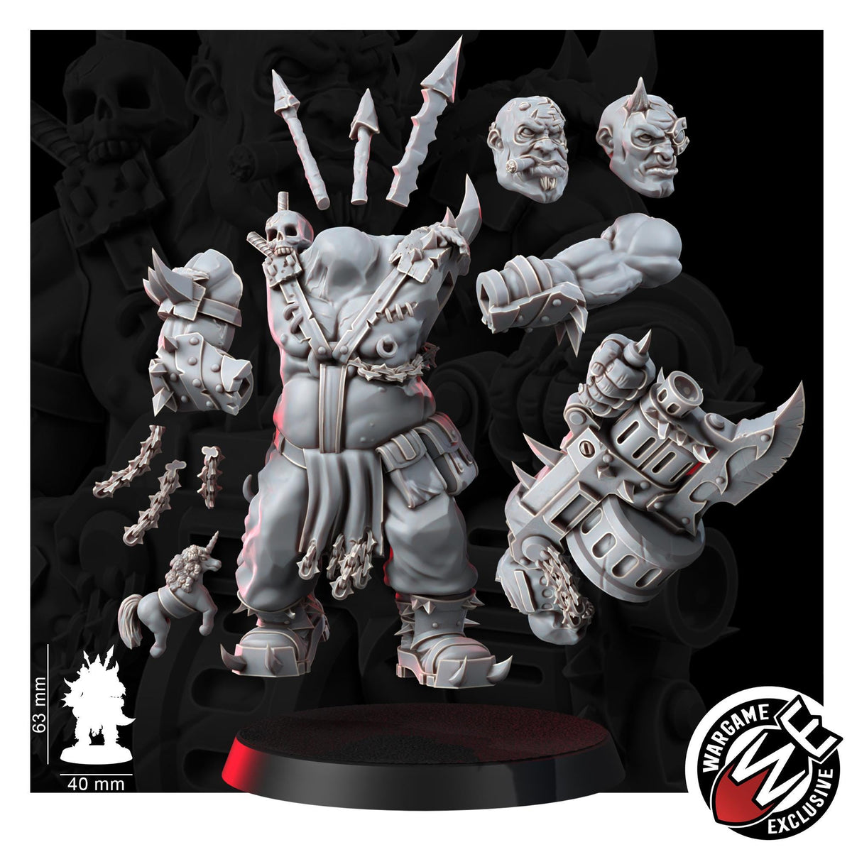 Chaos Renegades Of Pain Ogruns – Chaos Proxy, Wargame Exclusive – 3D printed 16K resin miniature – photo 7 of 9