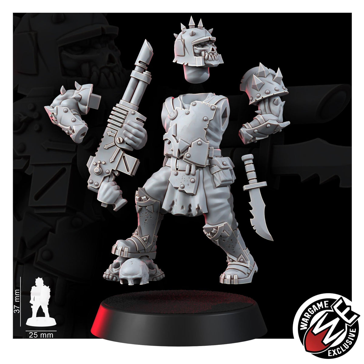 Chaos Renegades Of Pain Regiment Advancing – Chaos Proxy, Wargame Exclusive – 3D printed 16K resin miniature – photo 9 of 20