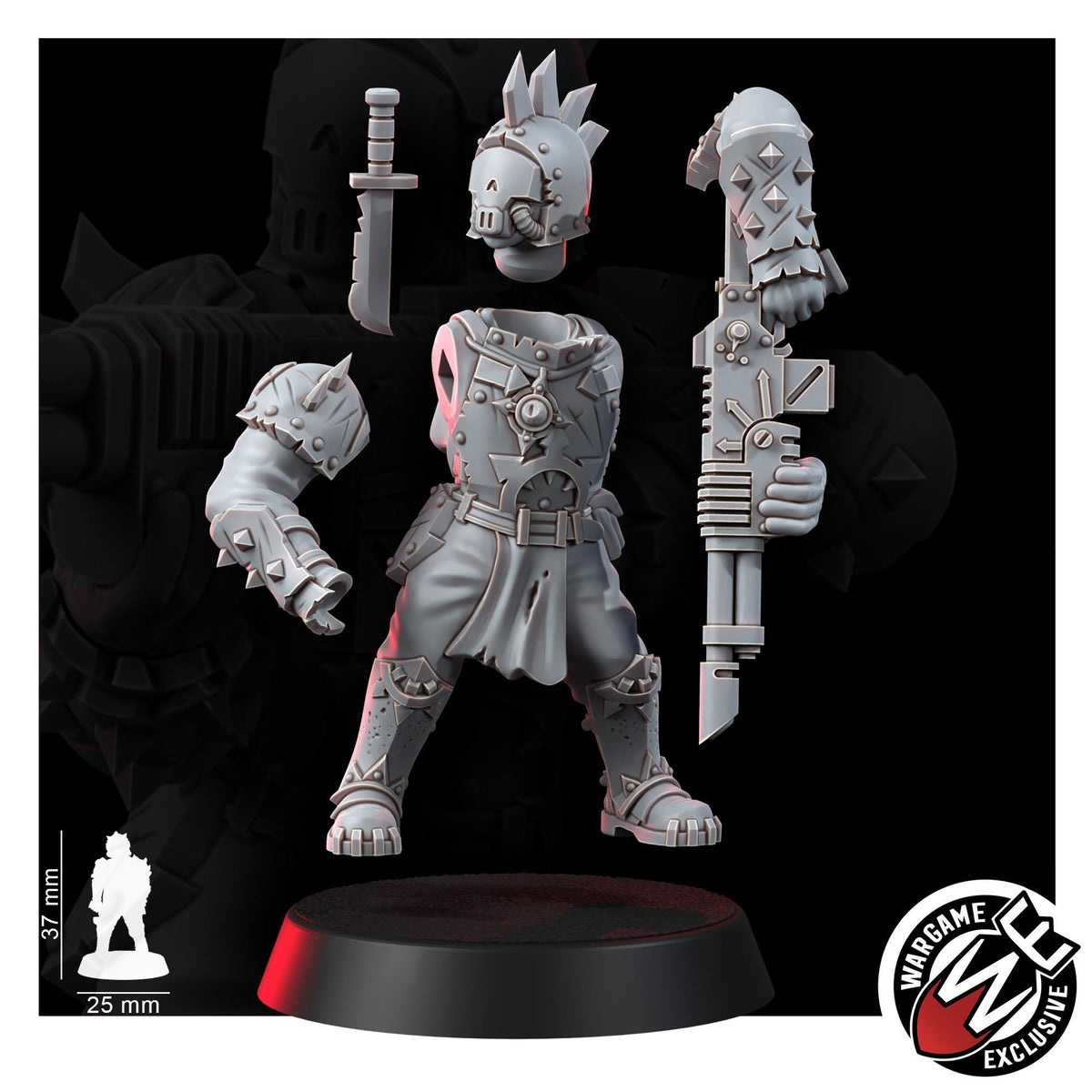 Chaos Renegades Of Pain Regiment Advancing – Chaos Proxy, Wargame Exclusive – 3D printed 16K resin miniature – photo 7 of 20