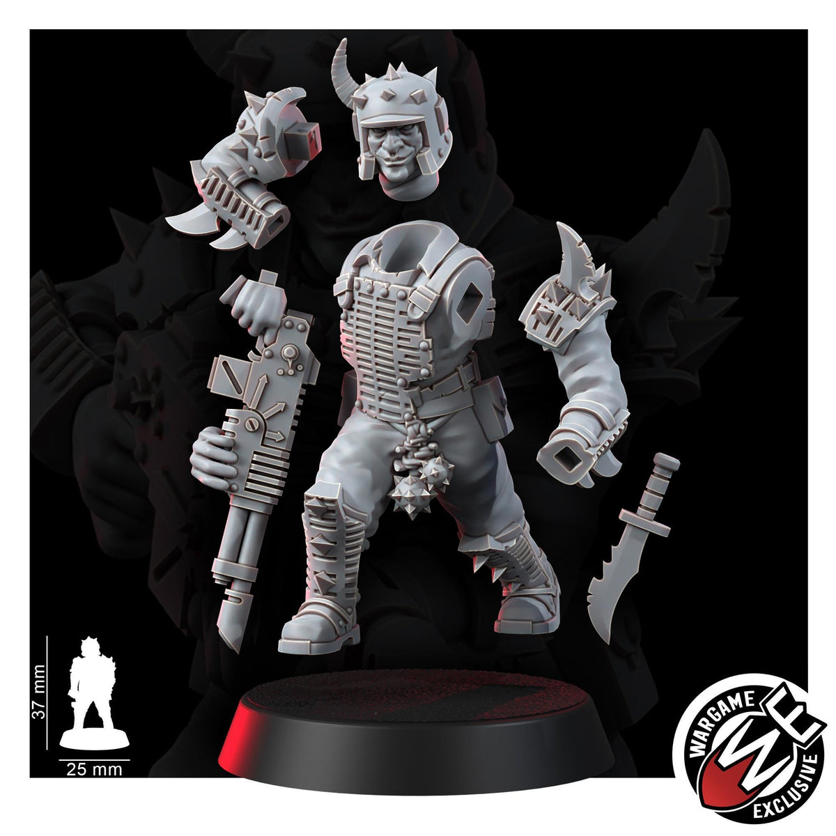 Chaos Renegades Of Pain Regiment Advancing – Chaos Proxy, Wargame Exclusive – 3D printed 16K resin miniature – photo 17 of 20