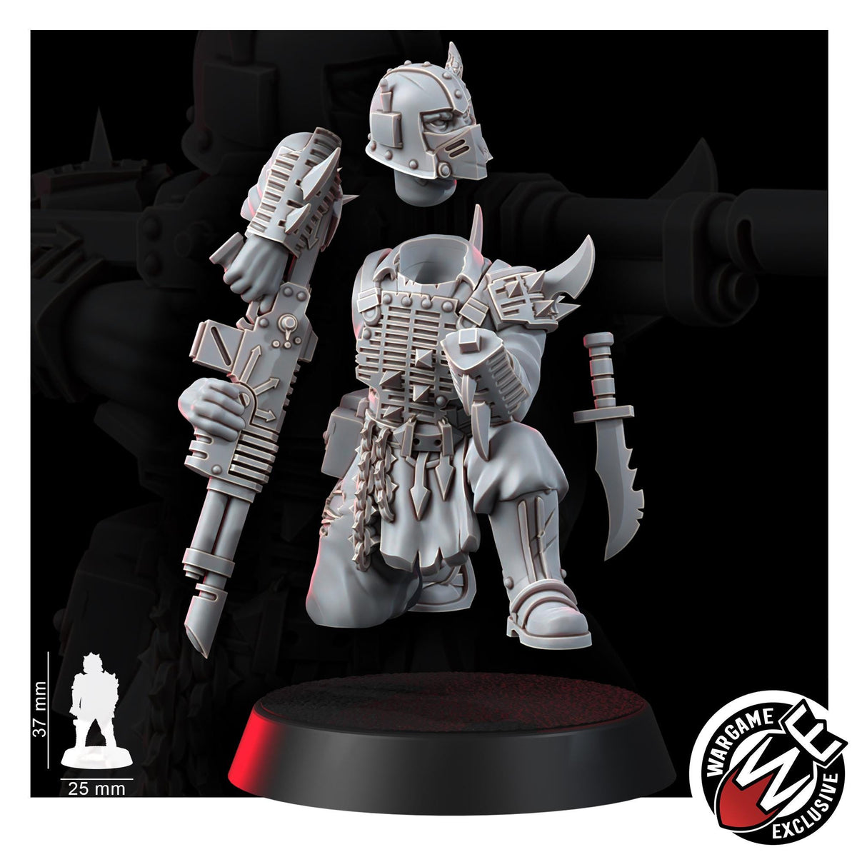 Chaos Renegades Of Pain Regiment Advancing – Chaos Proxy, Wargame Exclusive – 3D printed 16K resin miniature – photo 19 of 20