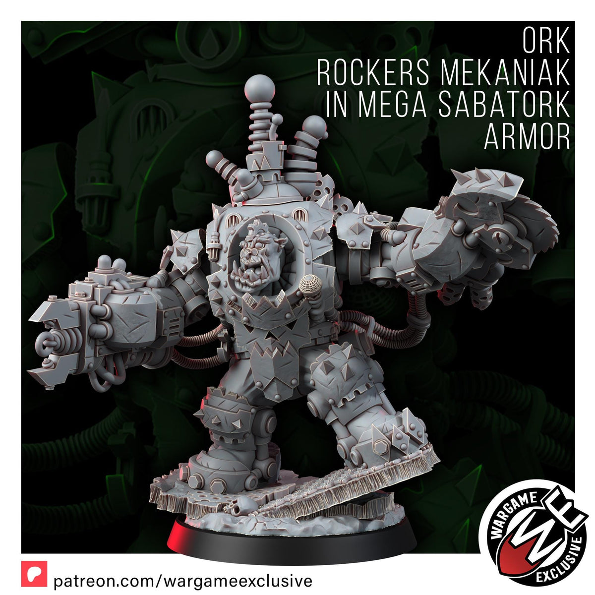 Ork Mekaniak in Mega Armor – Ork Proxy, Wargame Exclusive – 3D printed 16K resin miniature – photo 5 of 8