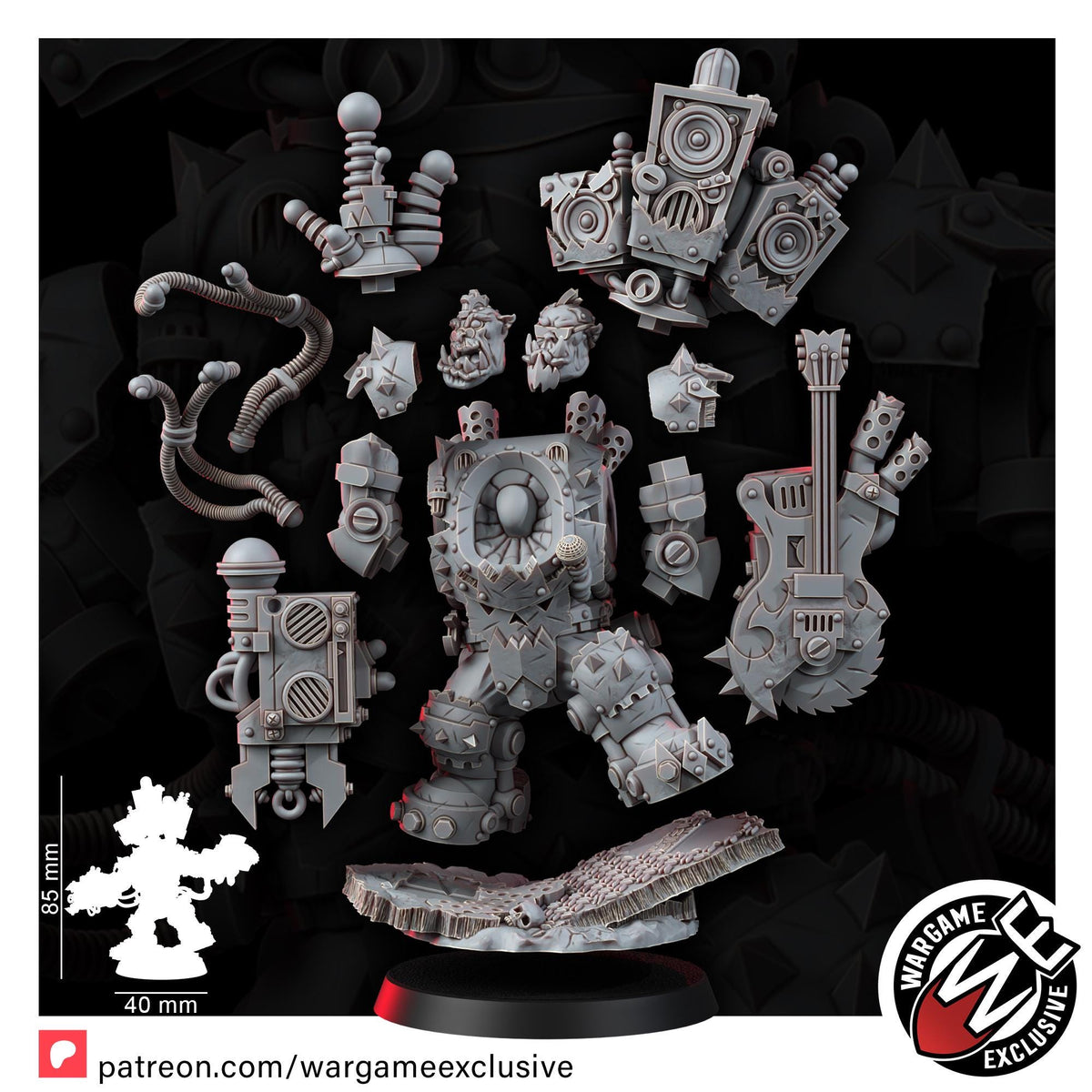 Ork Mekaniak in Mega Armor – Ork Proxy, Wargame Exclusive – 3D printed 16K resin miniature – photo 3 of 8