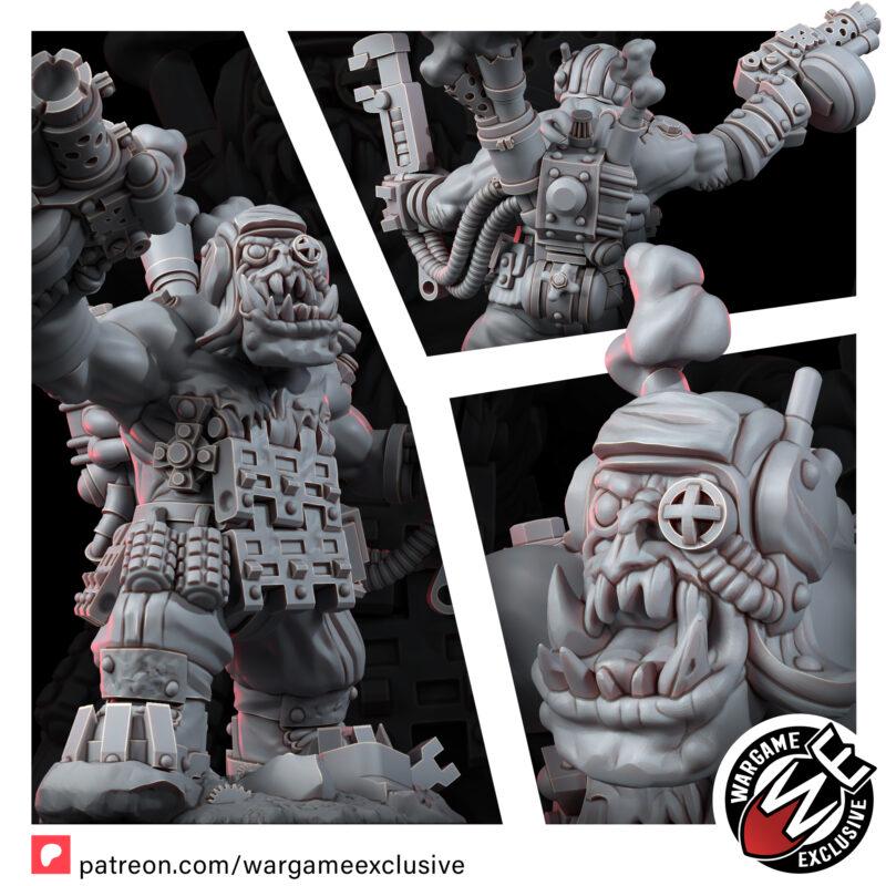 Ork Metall Mekaniak – Ork Proxy, Wargame Exclusive – 3D printed 16K resin miniature – photo 6 of 6