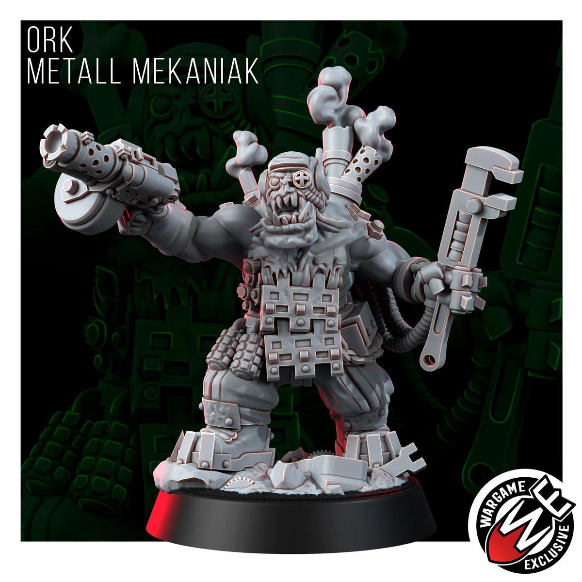 Ork Metall Mekaniak – Ork Proxy, Wargame Exclusive – 3D printed 16K resin miniature – photo 5 of 6