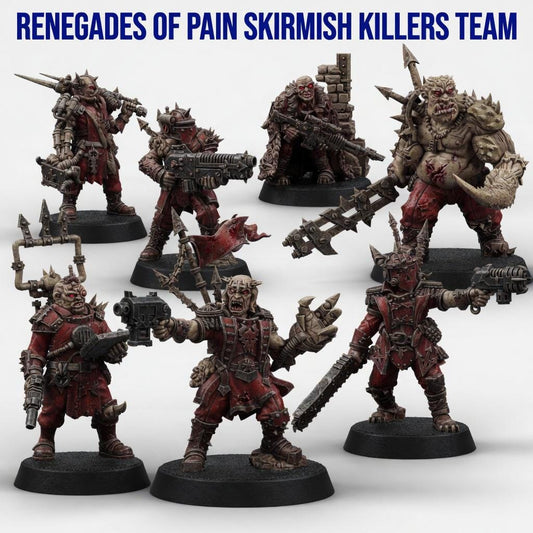 Chaos Renegades Of Pain Killers Team – Chaos Proxy, Wargame Exclusive – 3D printed 16K resin miniature – main photo
