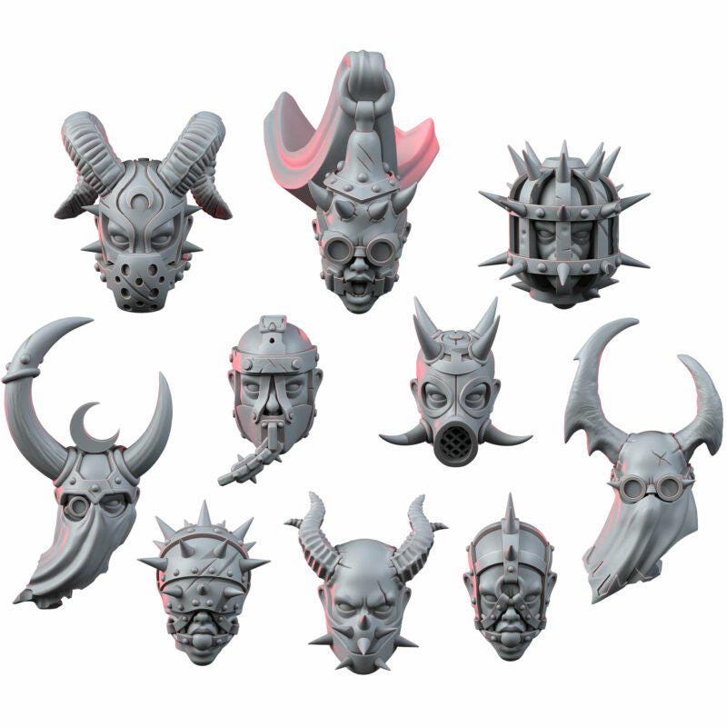 Renegades Of Excess Penetrator Heads Set – Chaos Proxy, Wargame Exclusive – 3D printed 16K resin miniature – photo 2 of 4