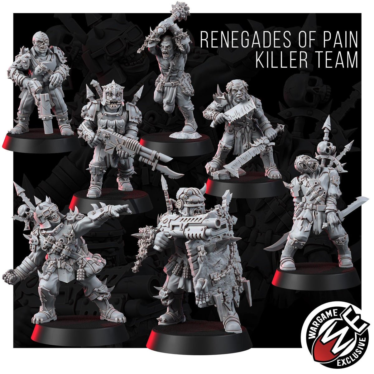 Chaos Renegades Of Pain Killer Team – Chaos Proxy, Wargame Exclusive – 3D printed 16K resin miniature – photo 3 of 10