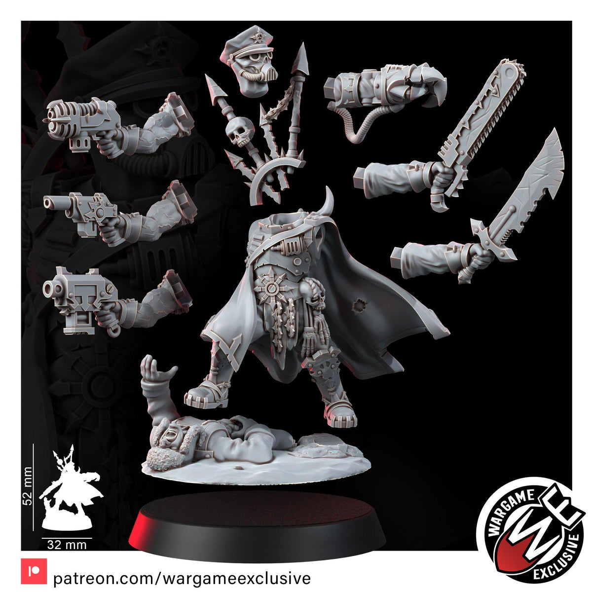 Chaos Renegades Of Pain General – Chaos Proxy, Wargame Exclusive – 3D printed 16K resin miniature – photo 5 of 10