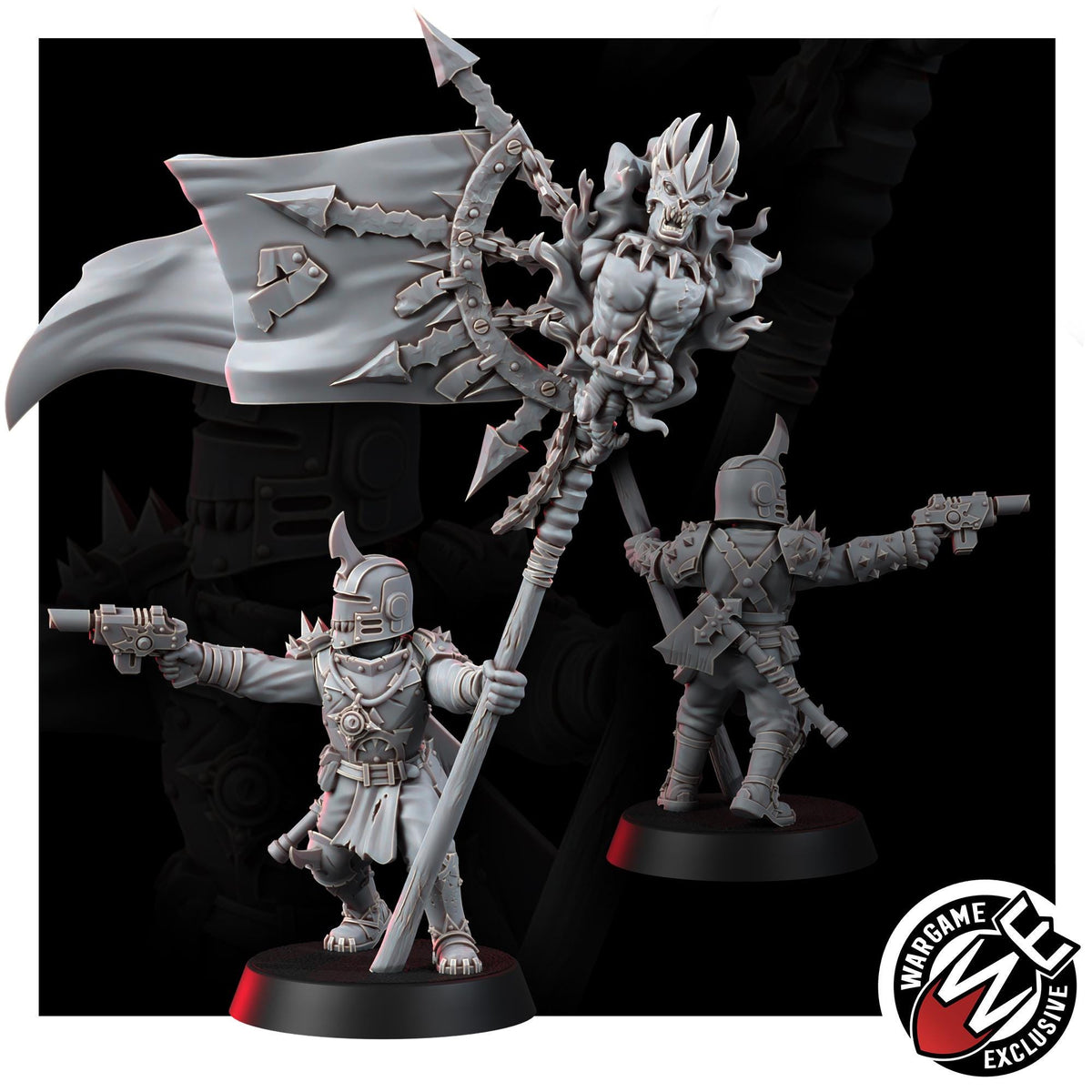 Chaos Renegades Of Pain Command Squad – Chaos Proxy, Wargame Exclusive – 3D printed 16K resin miniature – photo 6 of 10