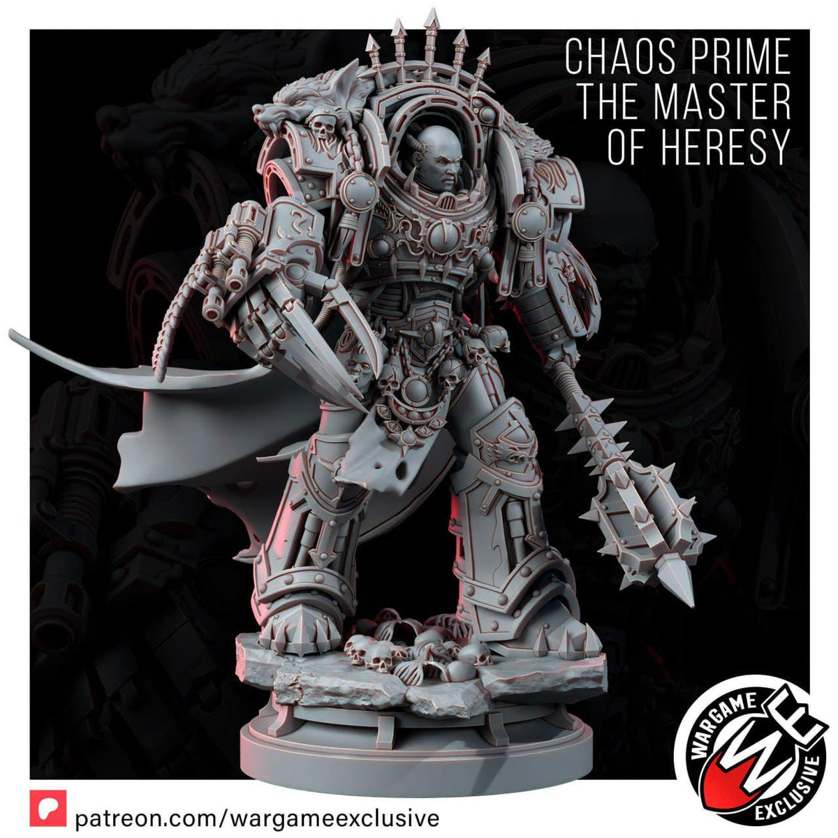 Chaos Prime The Master Of Heresy – Warhammer 40k Compatible Miniature, Station Forge – 16K resin miniature – photo 7 of 7
