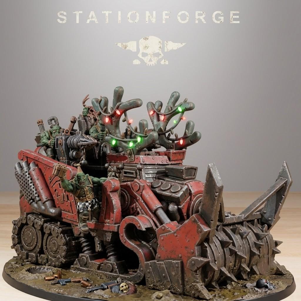 Orkaz Festivator – Ork Proxy, Station Forge – 3D printed 16K resin miniature – main photo