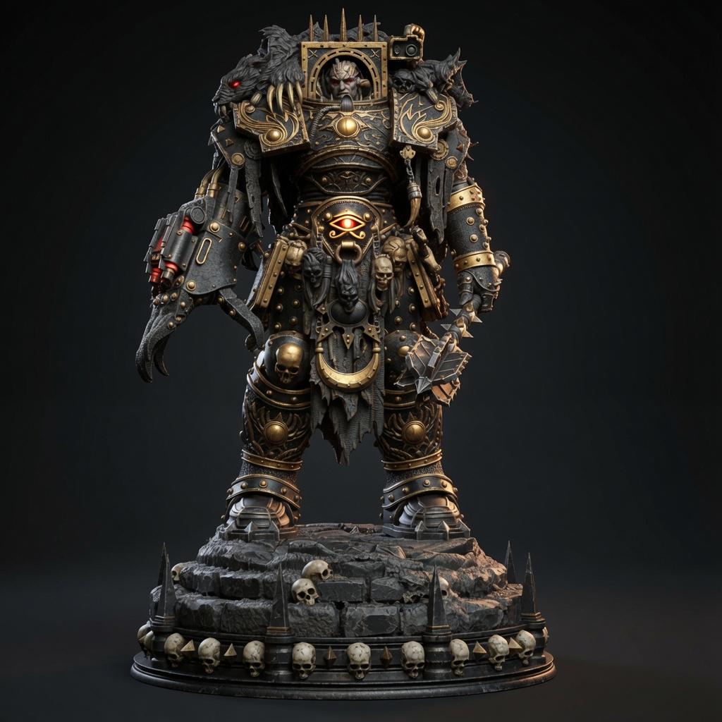 Chaos Prime Malleus Iscariot – Chaos Proxy, Wargame Exclusive – 3D printed 16K resin miniature – main photo