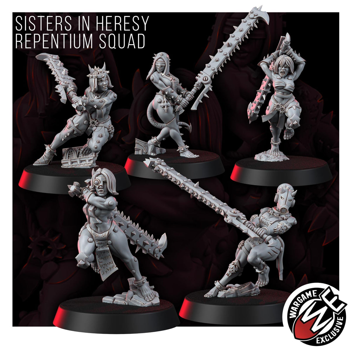 Sisters In Heresy Repentium Squad – Adepta Sororitas Proxy, Wargame Exclusive – 16K resin miniature – photo 10 of 10
