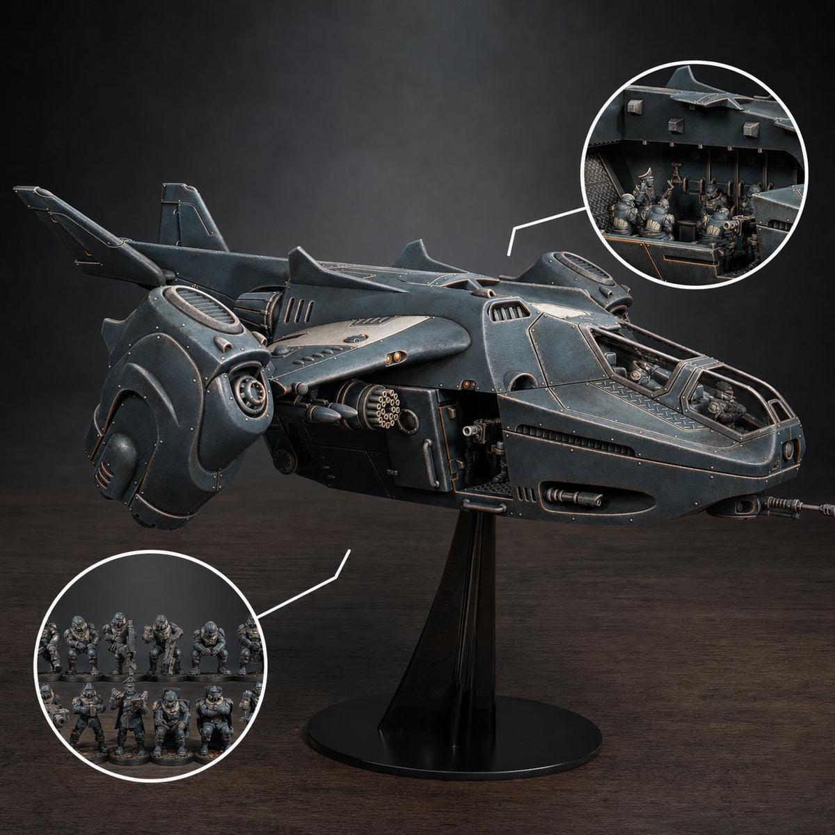 Vaskar Dropship – Warhammer 40k Compatible Miniature