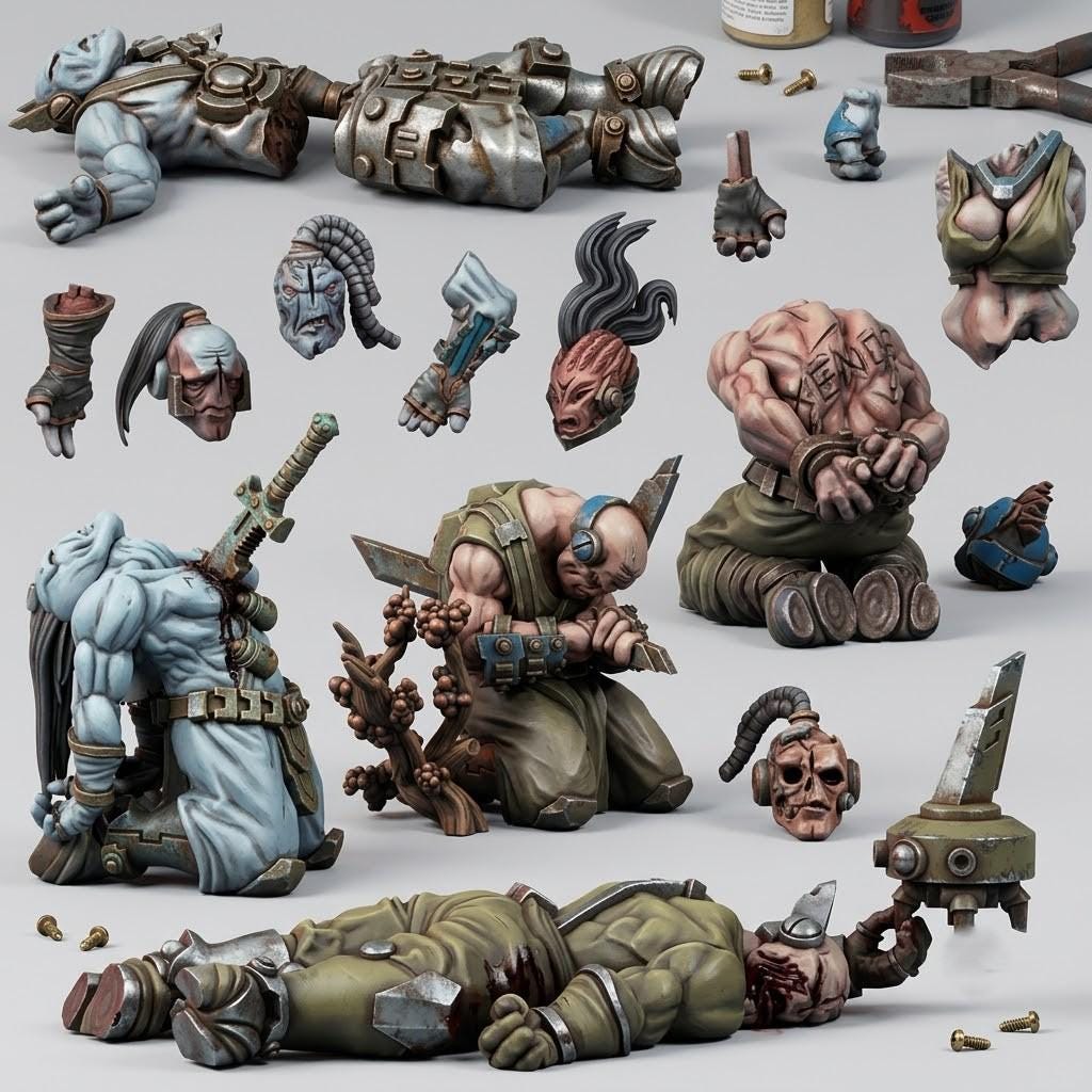 Greater Good Casualties – T'au Empire Proxy, Wargame Exclusive – 3D printed 16K resin miniature – main photo