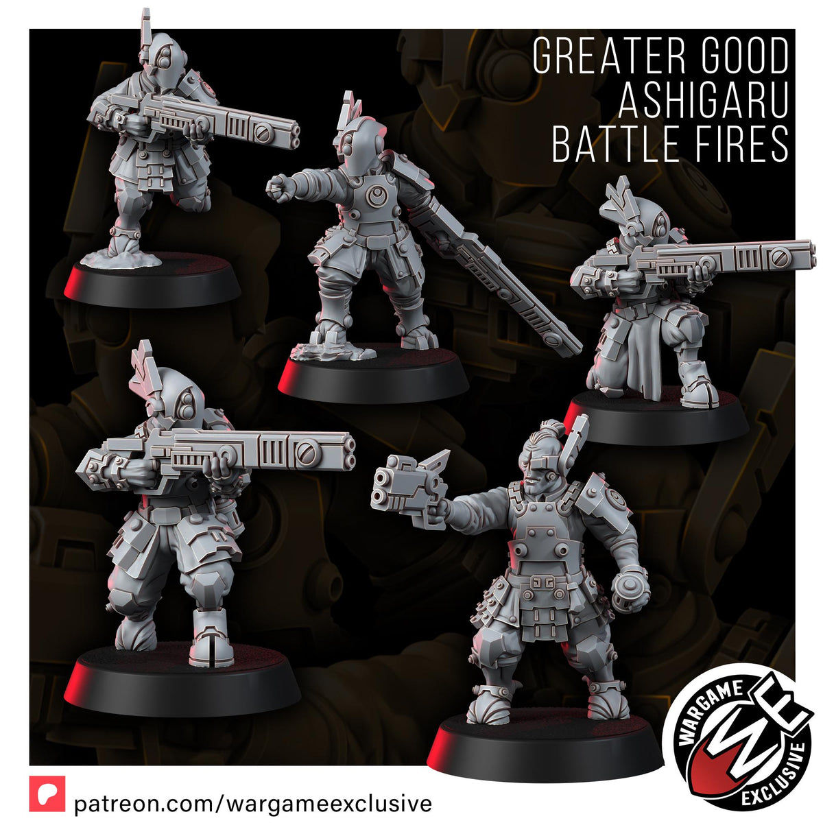 Greater Good Ashigaru Battle Fires T1 – T'au Empire Proxy, Wargame Exclusive – 3D printed 16K resin miniature – photo 4 of 10