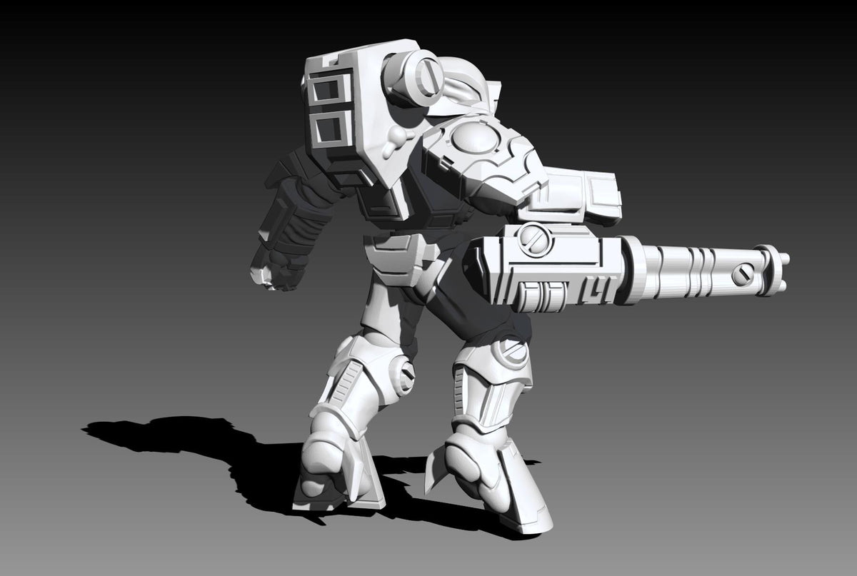 Greater Good VX18 Infiltration Suit – T'au Empire Proxy, Wargame Exclusive – 3D printed 16K resin miniature – photo 7 of 9