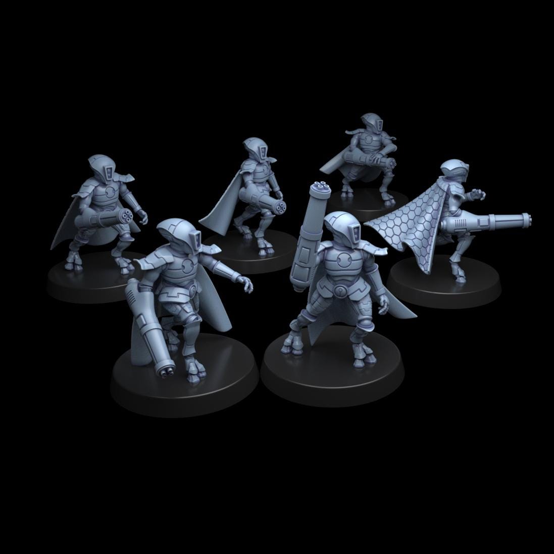 Greater Good XN16 Stealth Suits – T'au Empire Proxy, Wargame Exclusive – 3D printed 16K resin miniature – photo 2 of 5