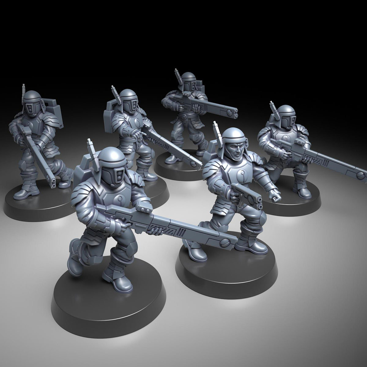 Greater Good Human Helpers – T'au Empire Proxy, Wargame Exclusive – 3D printed 16K resin miniature – photo 2 of 9