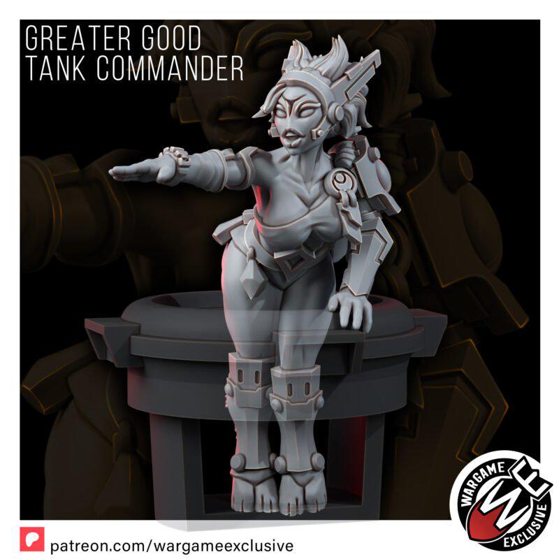 Greater Good Tank Commander – T'au Empire Proxy, Wargame Exclusive – 3D printed 16K resin miniature – photo 2 of 6