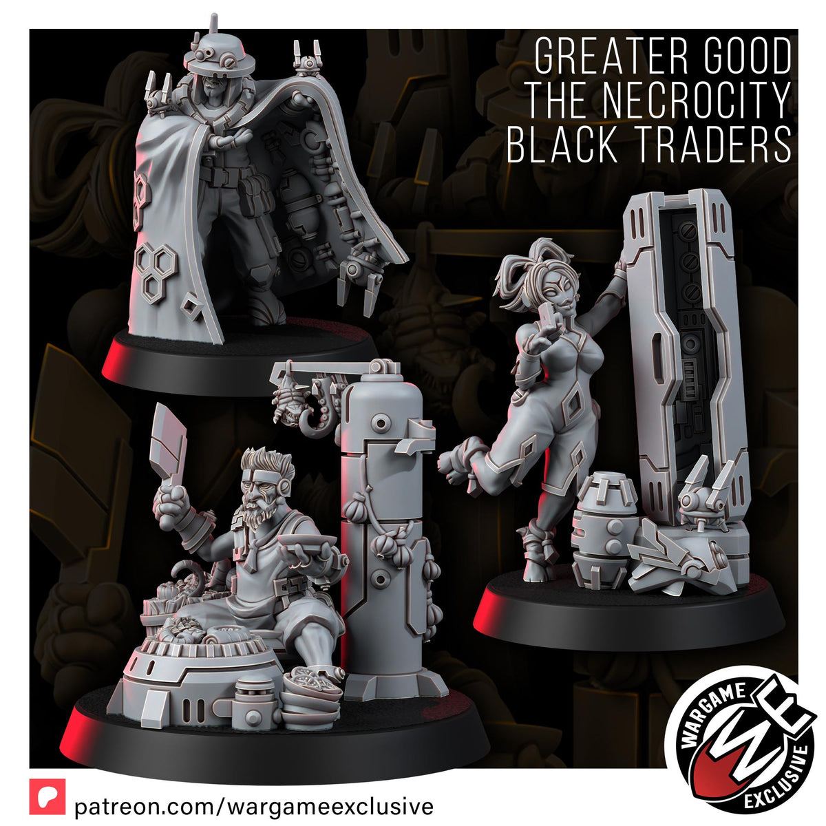 Greater Good The Necrocity Black Traders – T'au Empire Proxy, Wargame Exclusive – 16K resin miniature – photo 8 of 10