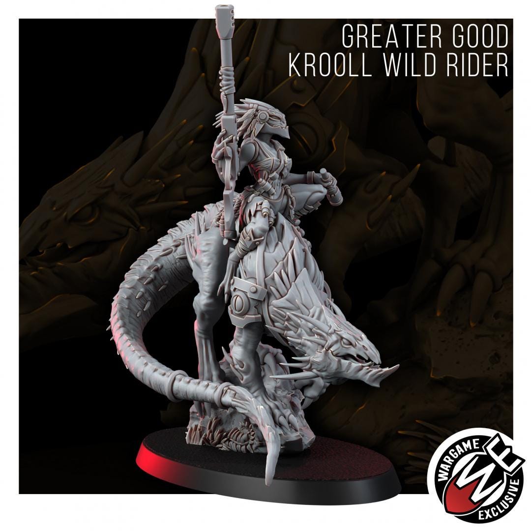Greater Good Krooll Wild Rider – T'au Empire Proxy, Wargame Exclusive – 3D printed 16K resin miniature – photo 6 of 7