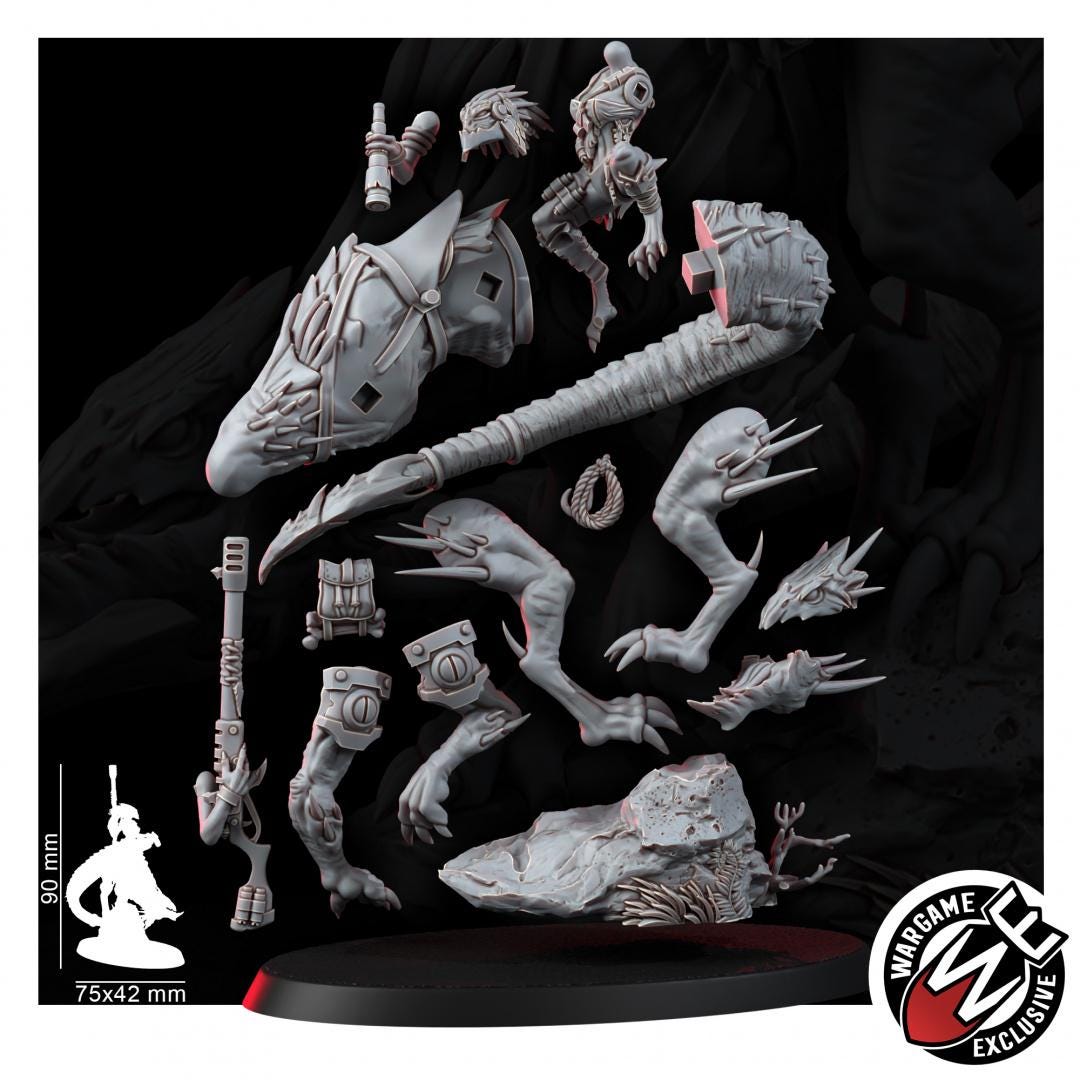 Greater Good Krooll Wild Rider – T'au Empire Proxy, Wargame Exclusive – 3D printed 16K resin miniature – photo 7 of 7