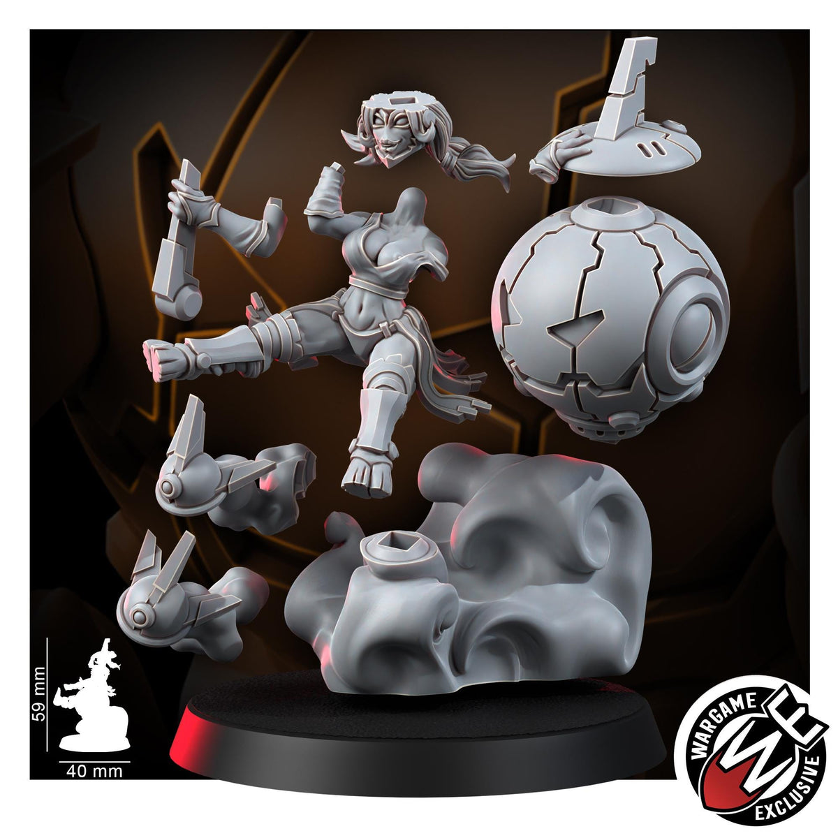 Greater Good Drone Witch – T'au Empire Proxy, Wargame Exclusive – 3D printed 16K resin miniature – photo 6 of 6